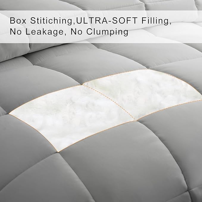 COHOME Premium Queen Size Comforter, All-Season Quilted Down Alternative Duvet - Image 3