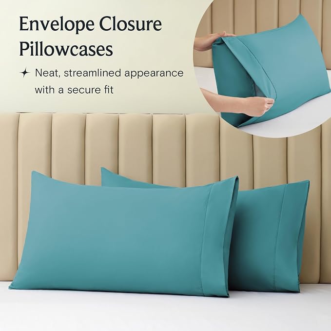 LuxClub 4 PC Full Sheet Set, Breathable Luxury Bed Sheets, Deep Pockets 18" - Image 8