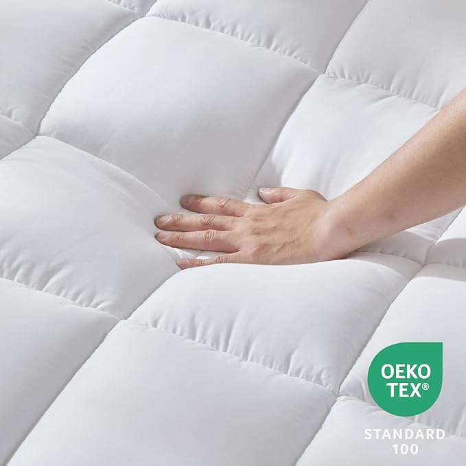 CozyLux California King Size Mattress Pad Pillow Top Cotton Cooling Mattress - Image 5
