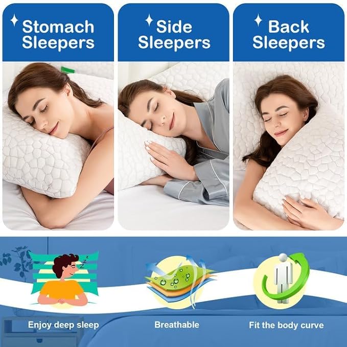 Cooling Pillow Standard Size 1 Pack, Adjustable Bed Pillows - Image 3