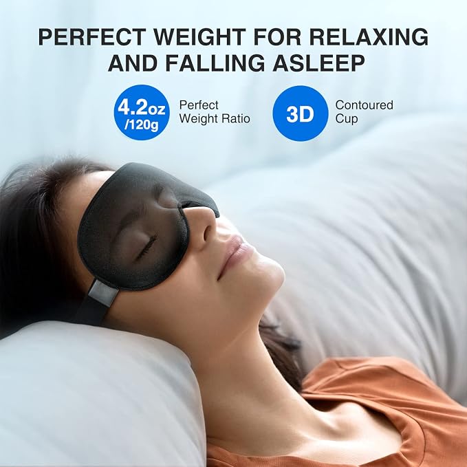 YFONG Weighted Sleep Mask, Women Men 3D Eye Mask Blocking Lights Sleeping Mask - Image 2
