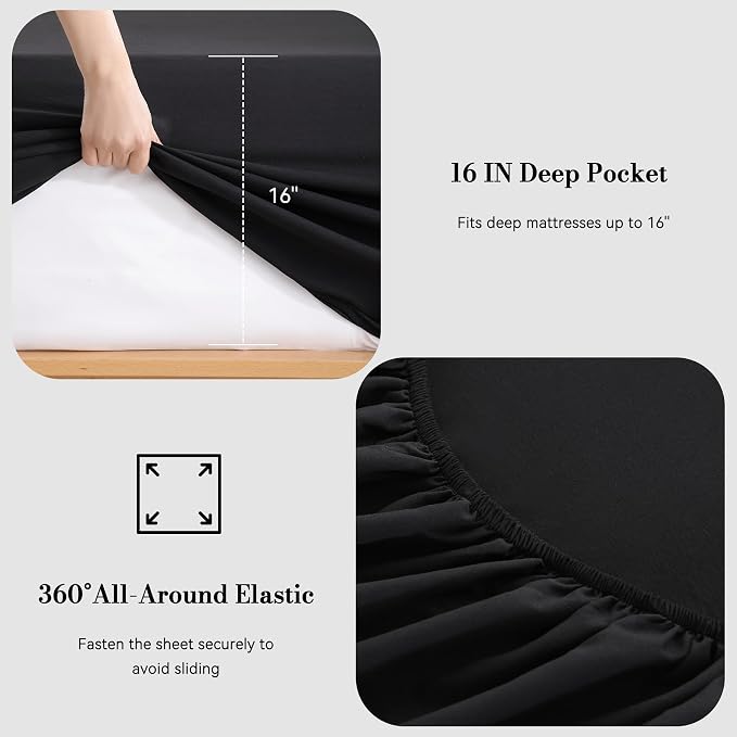 King Sheet Set 4 Piece, Wrinkle Free, Oeko-Tex Certified - Image 3