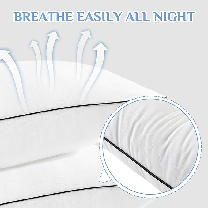 JOLLYVOGUE Pillows Standard Size Set of 4, Collection Bed Pillows - Image 5