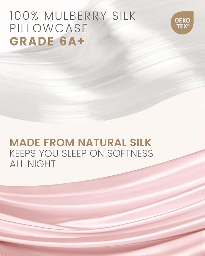THXSILK Pure Mulberry Silk Zipper Pillow Case, Grade 6A+ Mulberry Silk - Image 2