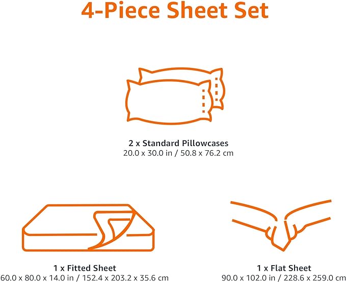 Amazon Basics Soft, Breathable, Wrinkle-Free Brushed Microfiber 4-Piece Bed - Image 6