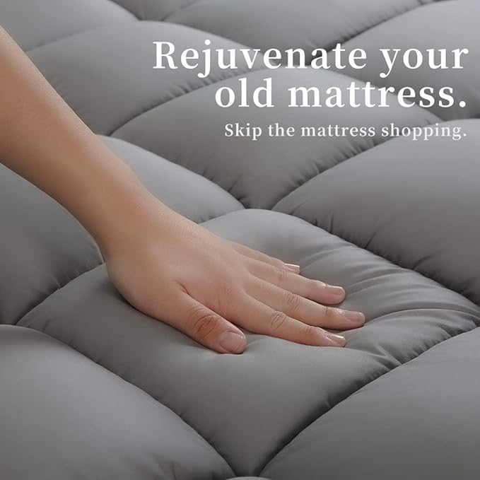 COONP Queen Mattress Topper, Extra Thick Pillowtop, Cooling Plush Mattress Pad - Image 5