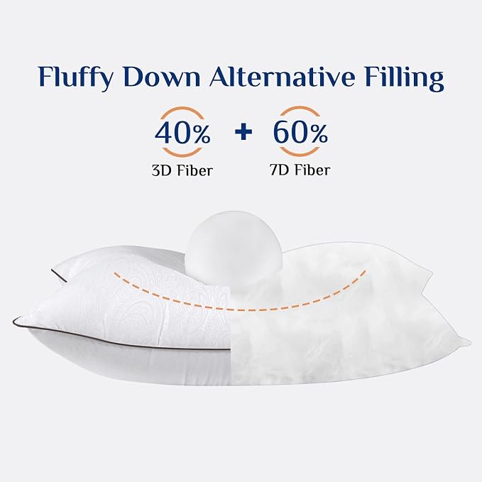 JOLLYVOGUE Pillows Queen Size for Sleeping, Soft and Supportive Bed Pillow - Image 3