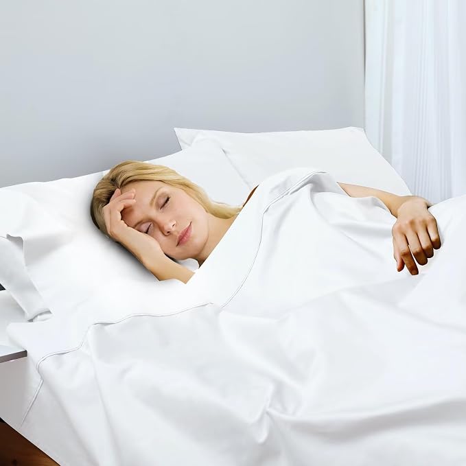 2-Pack Cotton Queen Flat Sheet Only, 600 Thread Count 100% Egyptian Cotton Top - Image 6