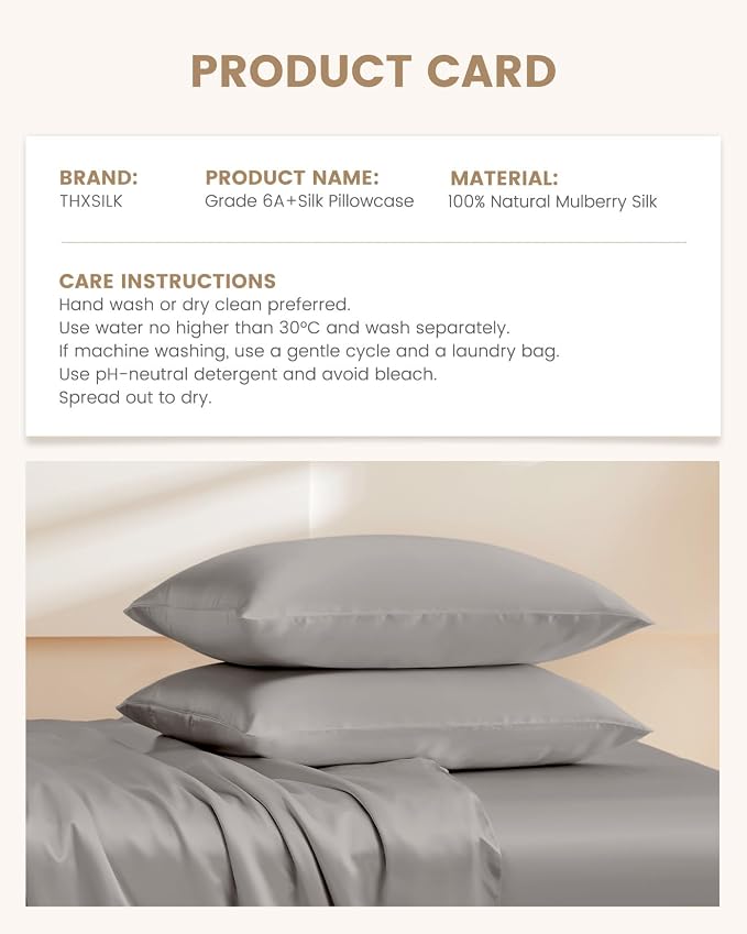 THXSILK 100% Natural Mulberry Silk Pillowcase - Image 8
