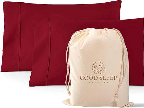 1000 TC Burgundy King Pillowcases Set of 4 100% Egyptian Cotton Pillow Cases by GoodSleepBedding