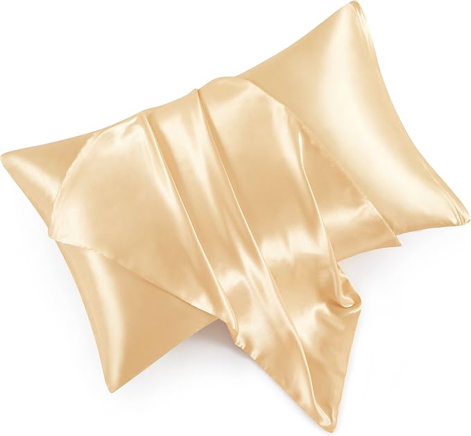 Satin Pillowcases with Zipper （20x36）, King Size Pillowcases Set of 2 by HommxJF