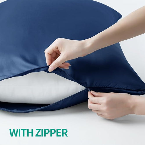 4-Pack Bamboo Viscose Zippered Pillow Cases King Size, 400 Thread Count Cooling - Image 2