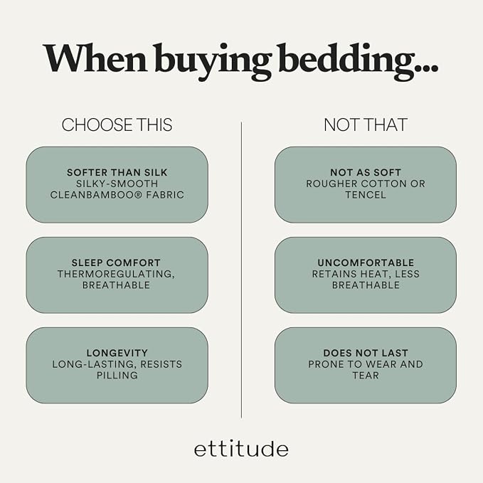 ettitude 100% Lyocell Organic King Pillowcase Set – Silky, Breathable, - Image 8
