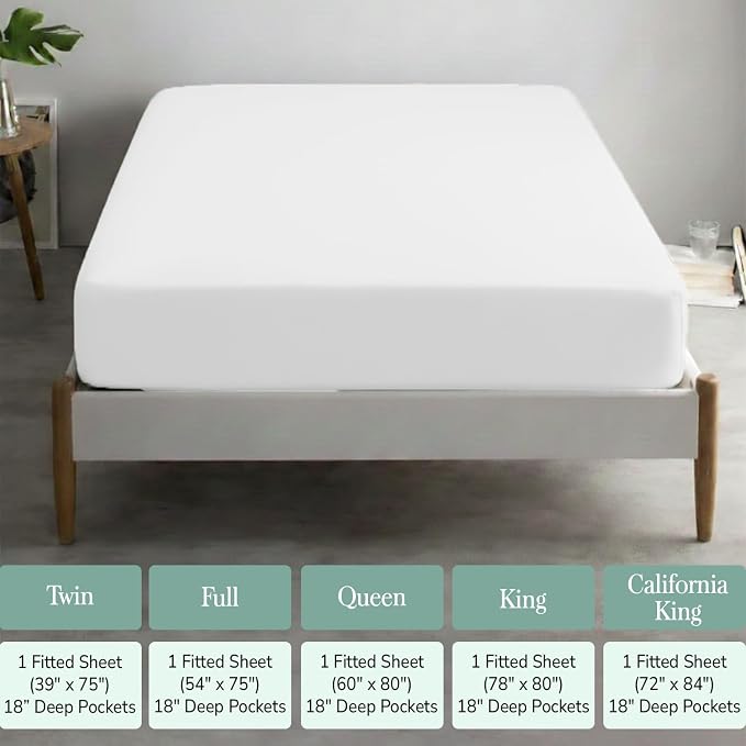 Feather & Stitch Fitted Bottom Sheet Only Queen Size 500 TC-1 Piece 100% Cotton - Image 6