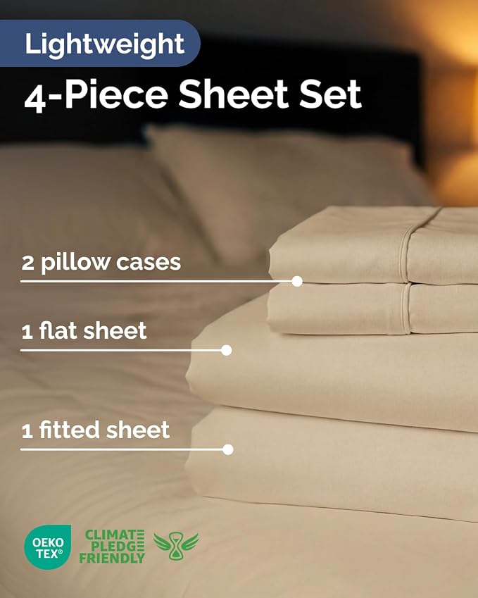 Lightweight 4 Piece Bed Sheet Set Queen Size - Image 2