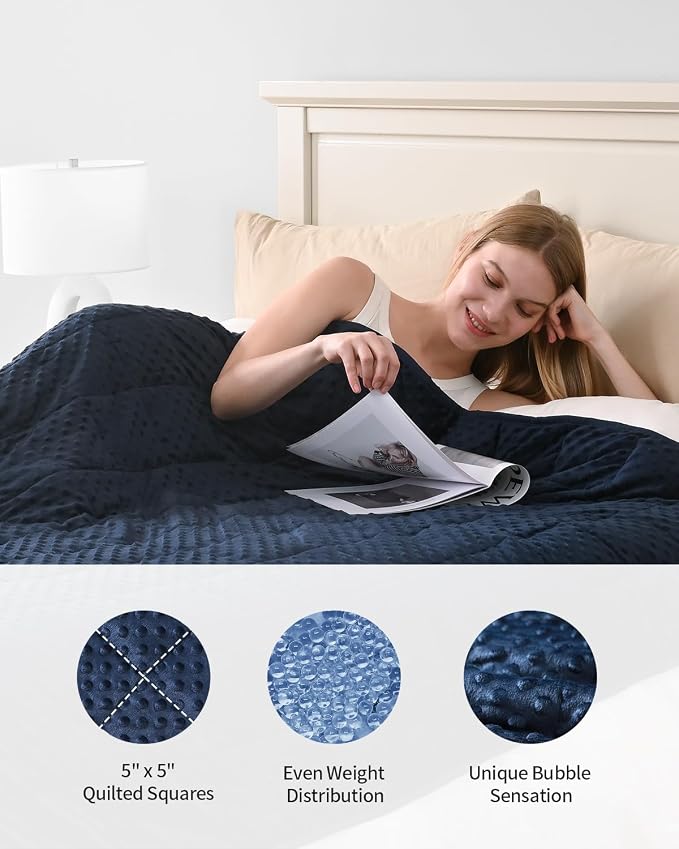 Mr. Sandman Weighted Blanket for Adults Queen, Minky Heavy Blanket for Woman - Image 4