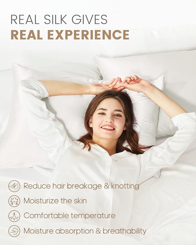THXSILK Set of 2 100% Silk Pillowcase - Image 3
