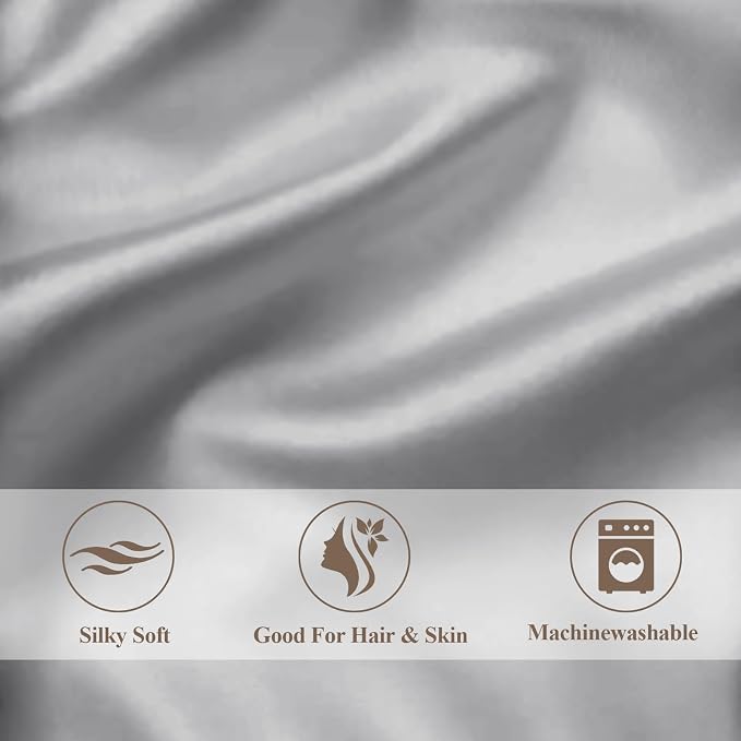 Queen Satin Pillowcase for Hair 2pc, Similar to Silk Pillow Cases, Easier Care - Image 5