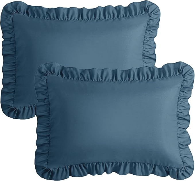 KKJIAF Ruffle Pillow Cases Queen Size Set of 2, Ruffled Pillow Covers - Image 7