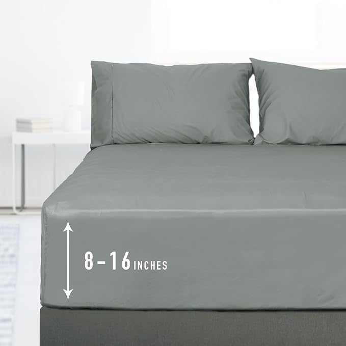 Sunflower King Fitted Sheet, 1-Piece Deep Pocket Fitted Bottom Sheet 16" by SunflowerHometexUS