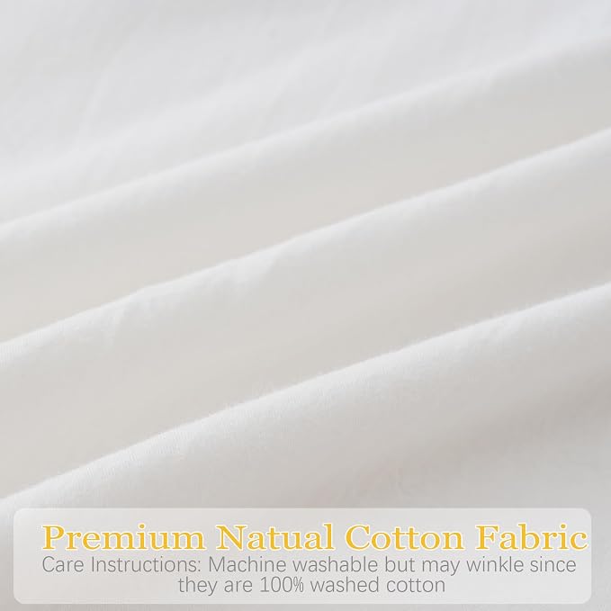 Off White Ruffled Body Pillow Cover 1 Piece Washed Cotton Farmhouse Shabby Long - Image 5