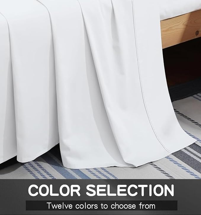 Mattress-Homes Flat Sheets Only King Size 100% Egyptian Cotton Top Sheet 1PC - Image 3