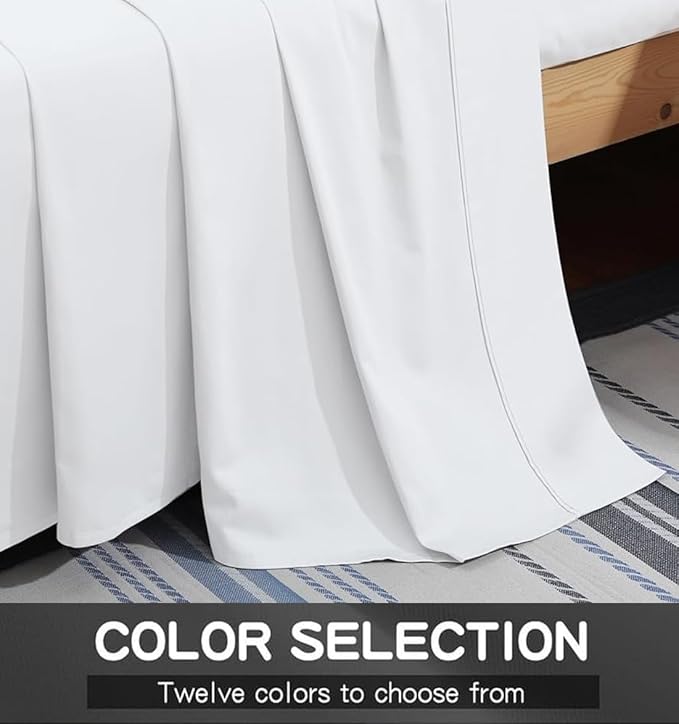 Mattress-Homes Short Queen 100% Egyptian Cotton Top Sheet 1Pcs, Cool & - Image 3