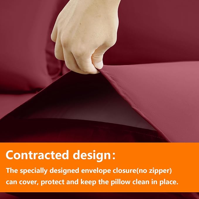 TAIMIT Burgandy King Size Comforter Set - Image 4