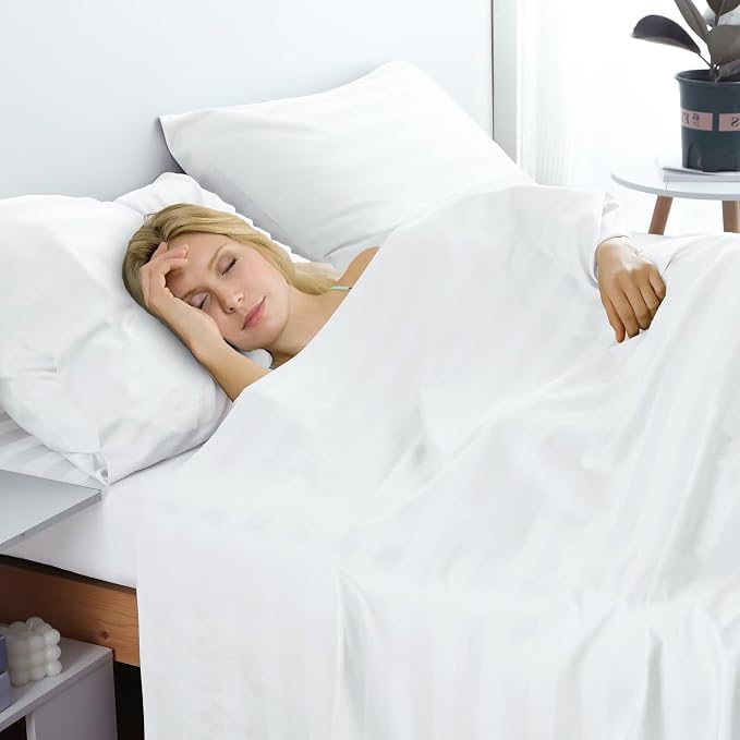 2-Pack Cotton Full Flat Sheet Only, 600 Thread Count 100% Egyptian Cotton Top - Image 6