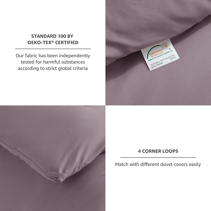 CozyLux Twin Comforter Set Dusty Purple, 2 Pieces Twin Extra Long Solid - Image 4