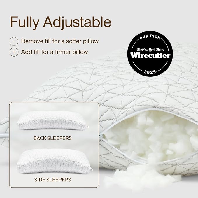 Coop Home Goods Original Crescent Adjustable Pillow, King Bed Pillows - Image 2