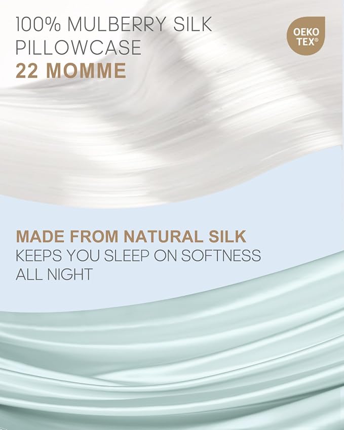 THXSILK Silk Pillowcase for Hair and Skin, 100% Mulberry Silk Bed Pillowcase 22 - Image 2