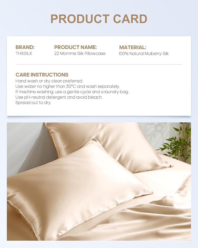 THXSILK Set of 2 Mulberry Silk Pillowcases - Image 8