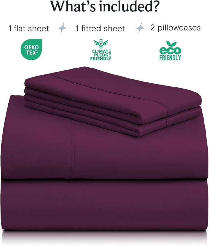LuxClub 4 PC Full Sheet Set, Breathable Luxury Bed Sheets, Deep Pockets 18" - Image 2