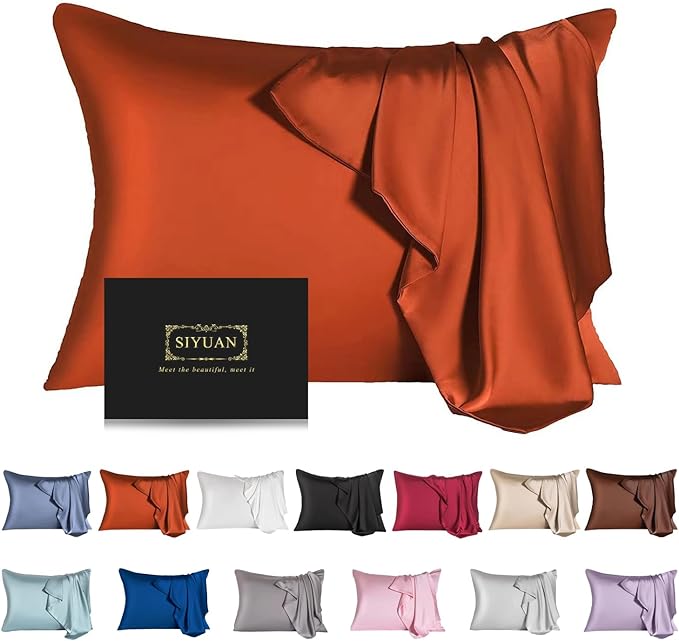 Mulberry Silk Pillowcase for Hair and Skin, Queen Size Cooling Silk Pillow Case by SIYUAN