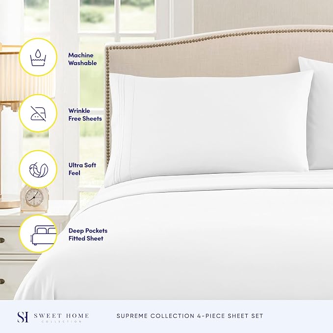 Twin Sheets - Breathable Luxury Sheets - 1800 Supreme Collection Extra Soft - Image 2