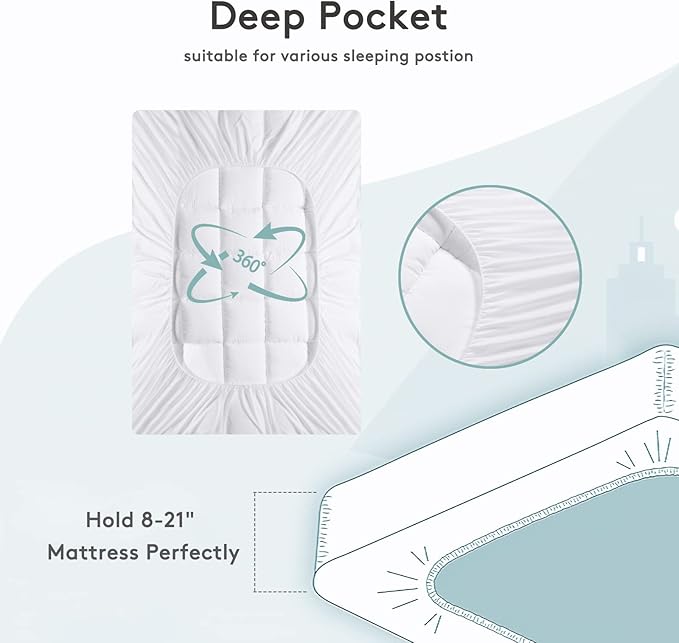 SameBed Mattress Topper Cal King, Extra Thick Mattress Pad Cover - Image 3