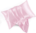 Satin Pillowcases with Zipper （20x30）, Queen Size Pillowcases Set of 2 by HommxJF
