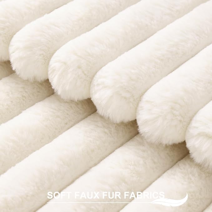 Pallene Faux Fur Plush Lumbar Throw Pillow Covers 12x20 Set of 2, Luxury Soft - Image 2