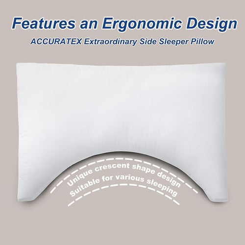 ACCURATEX Side Sleeper Pillow for Side and Back Sleepers-100% Cotton Cover - Image 2