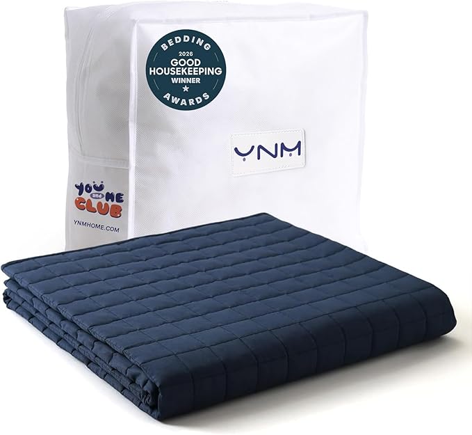 YnM 12lbs Weighted Blanket for Adults, Cotton Heavy Bed Throw Blanket for All by YNM