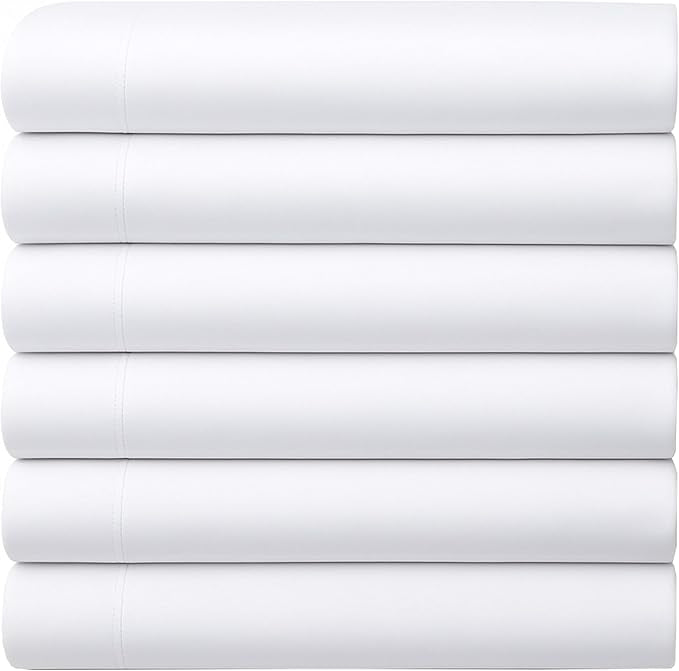 GOLD TEXTILES Queen Flat Sheet 12 Pack – Brushed Microfiber Top Sheets by GOLDTEXTILES