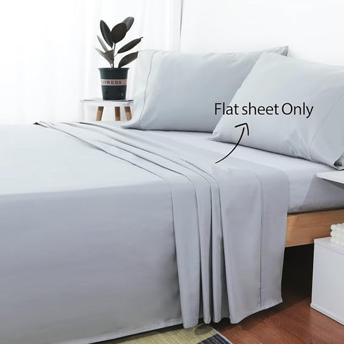 2-Pack Cotton Cal King Flat Sheet Only, 600 Thread Count 100% Egyptian Cotton - Image 2