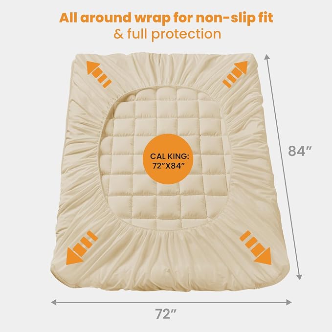 MATBEBY California King Quilted Fitted Mattress Pad - Image 5