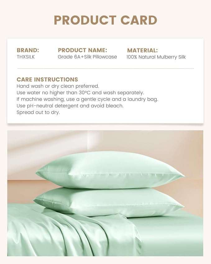 THXSILK Set of 2 Silk Pillowcase - Image 8