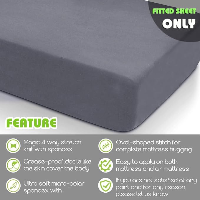 Fitted Sheet- COSMOPLUS Twin Fitted Sheet Only（No Flat Sheet or Pillow Shams） - Image 2