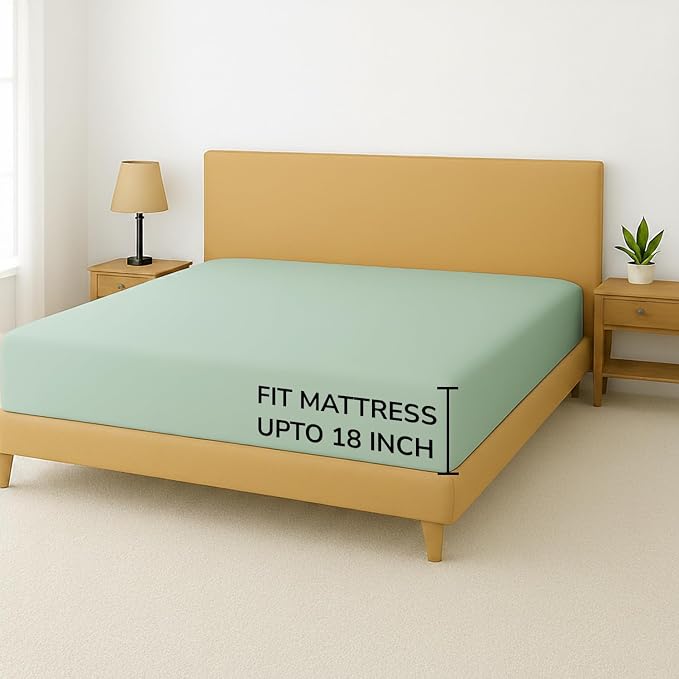 Feather & Stitch Fitted Bottom Sheet Only Queen Size 500 TC-1 Piece 100% Cotton - Image 5