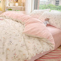 Nayoroom Floral Duvet Cover Queen Size Girls Pink White Botanical Flower by Nayoroom
