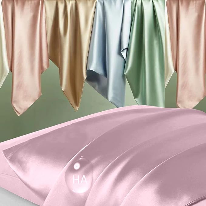 Silk Pillow Cases 2 Pack, Mulberry Silk Pillowcases Standard Set of 2, Anti Acne - Image 2