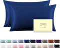 Silk Pillow Cases 2 Pack, Soft Breathable and Sliky Queen Size Pillow Cases Set by Suatien